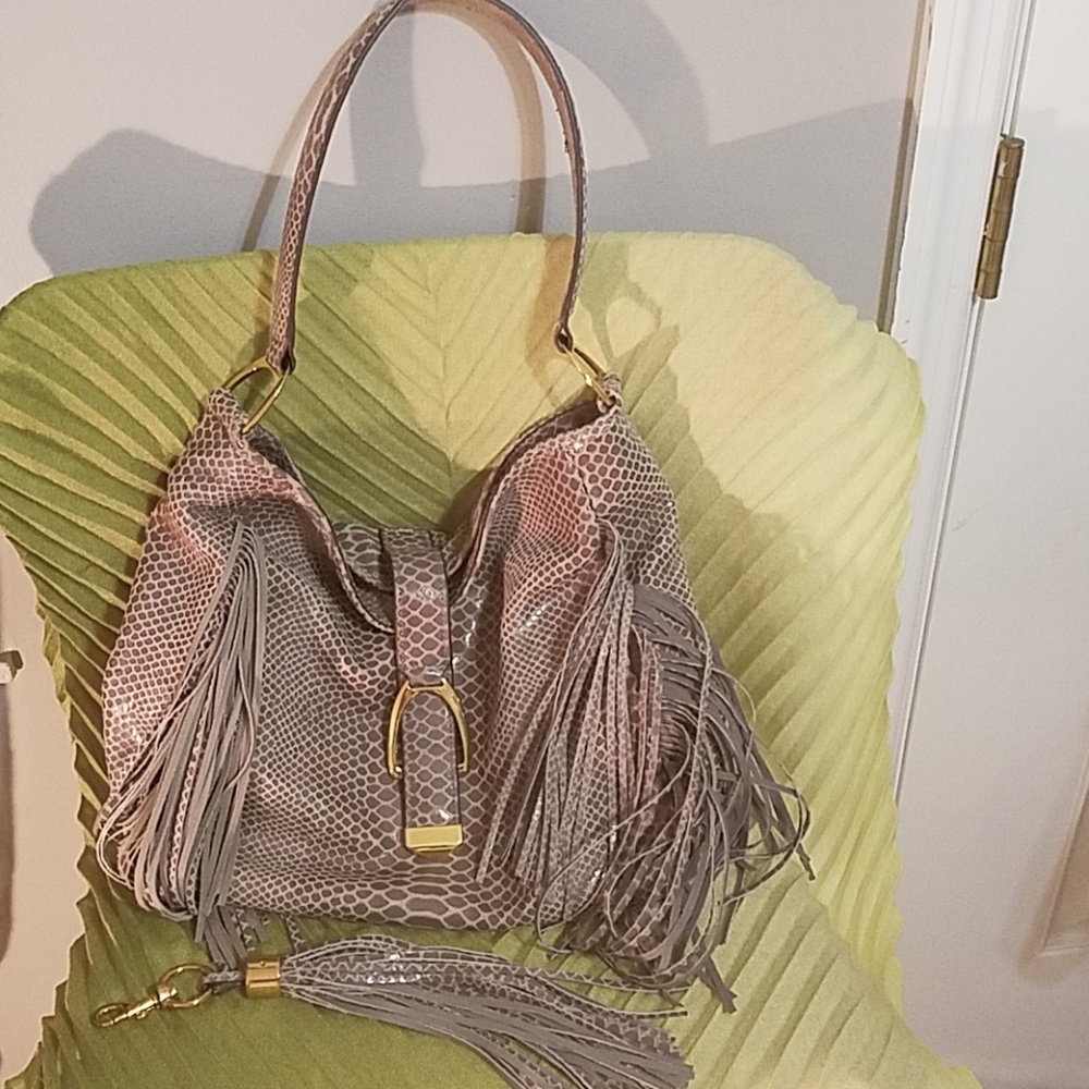 G.I.L.I. Stirrup Hobo bag with fringe